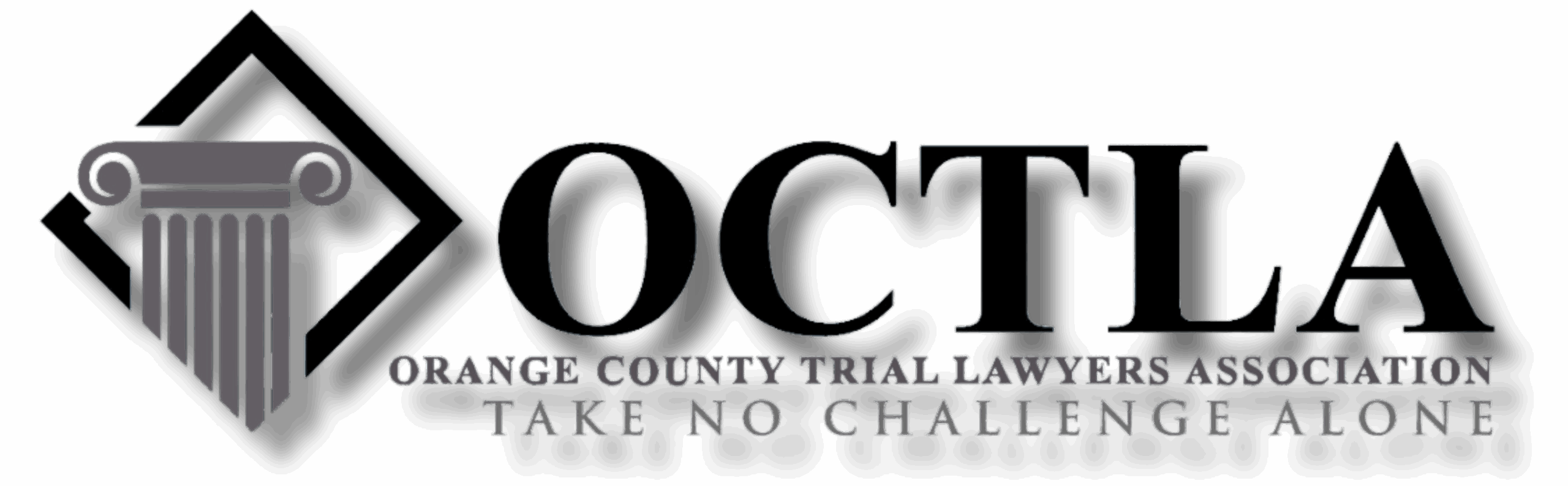 OCTLA logo with a column symbol and the words “Orange County Trial Lawyers Association – Take No Challenge Alone.”