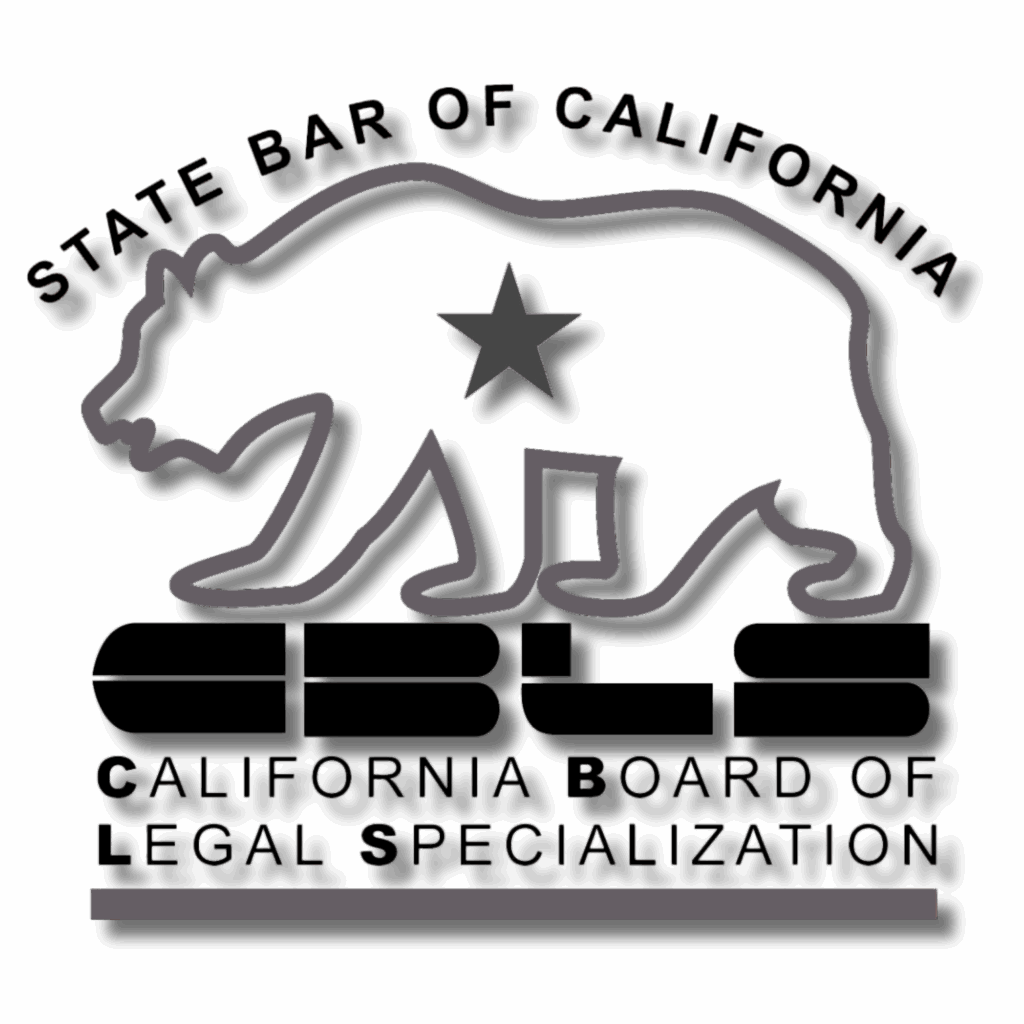 California Board of Legal Specialization (CBLS) logo featuring the outline of a bear with a star and the text “State Bar of California – Legal Specialization.”