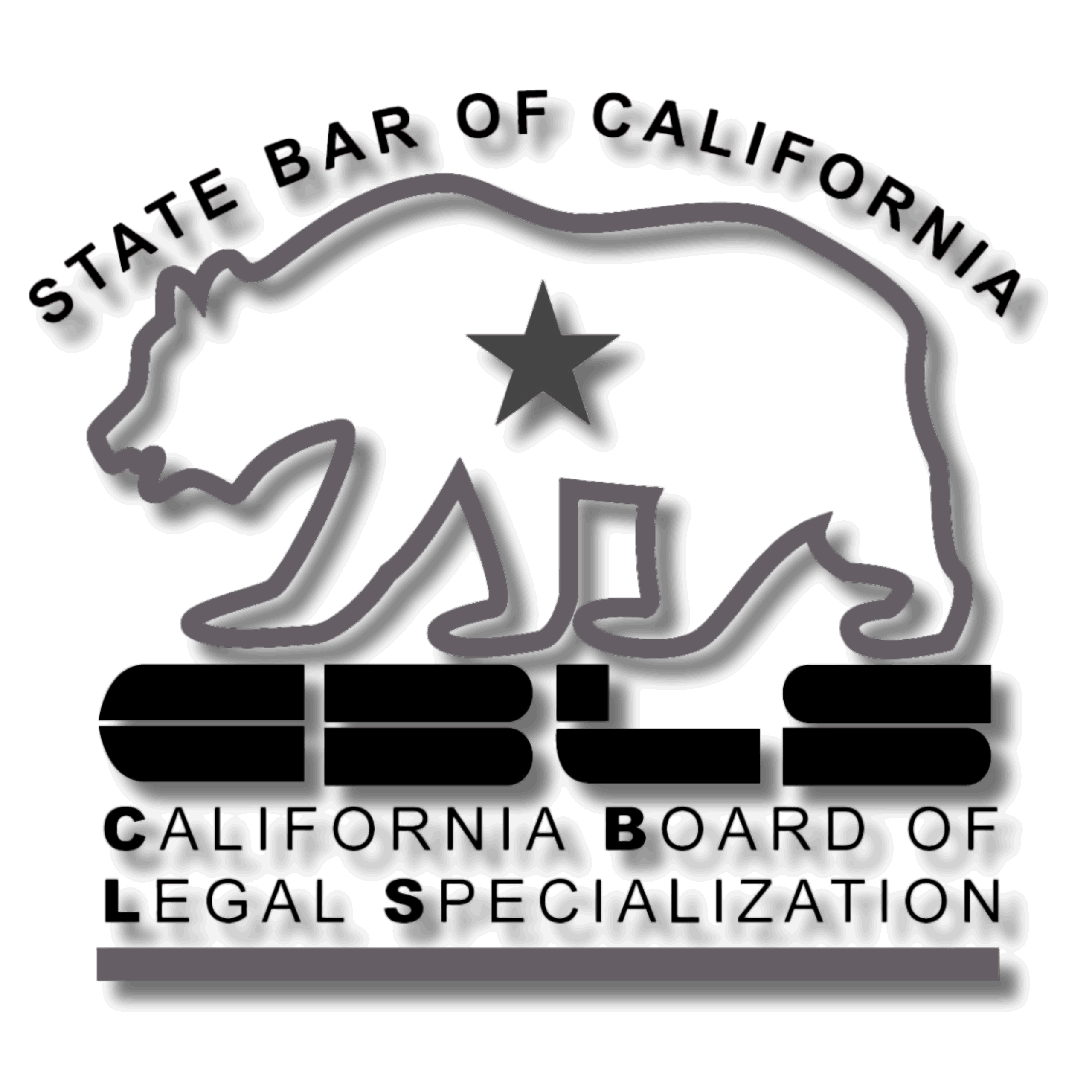 California Board of Legal Specialization (CBLS) logo featuring the outline of a bear with a star and the text “State Bar of California – Legal Specialization.”