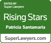 Badge recognizing Patricia Santamaria as a Rising Star by Super Lawyers.